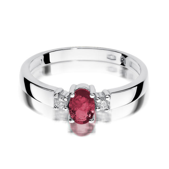 Inel Aur 14K cu Rubin 0.60 ct si Diamante Naturale 0.08 ct, imaginea 6 din 10