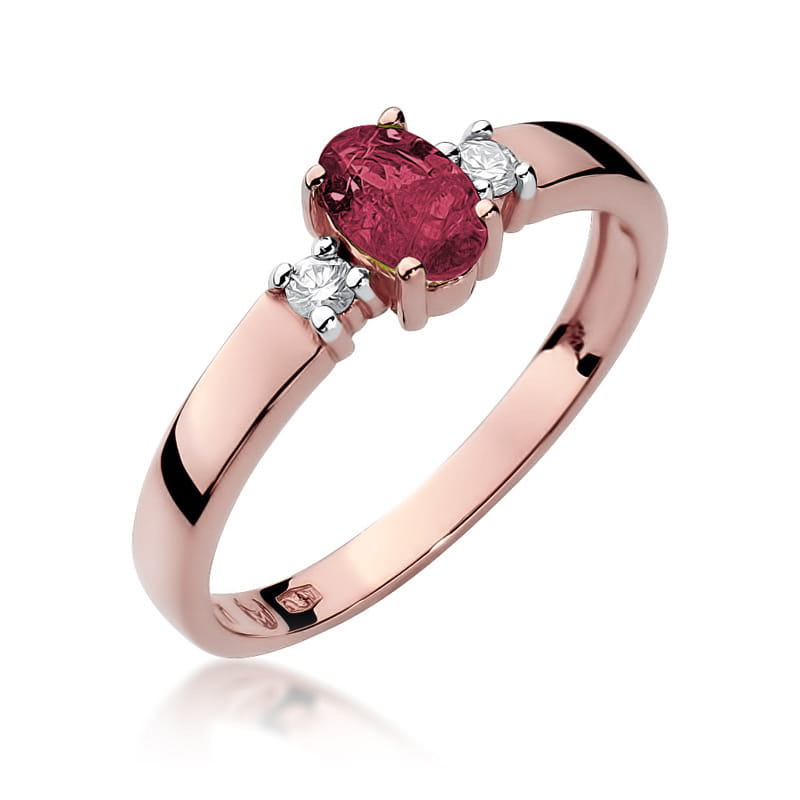 Inel Aur 14K cu Rubin 0.60 ct si Diamante Naturale 0.08 ct, imaginea 8 din 10