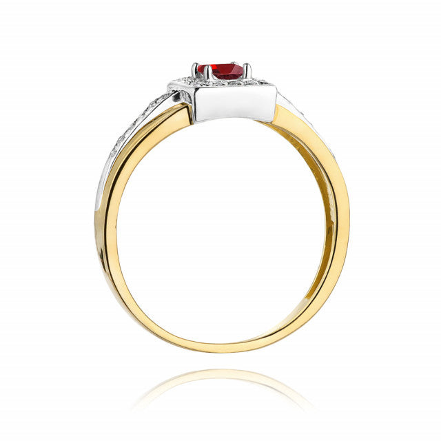 Inel Aur 14K cu Rubin 0.20 ct si Diamante Naturale 0.14 ct, imaginea 3 din 10