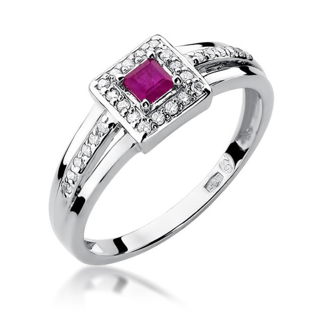 Inel Aur 14K cu Rubin 0.20 ct si Diamante Naturale 0.14 ct, imaginea 5 din 10