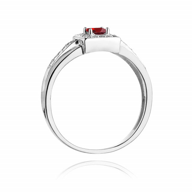 Inel Aur 14K cu Rubin 0.20 ct si Diamante Naturale 0.14 ct, imaginea 7 din 10