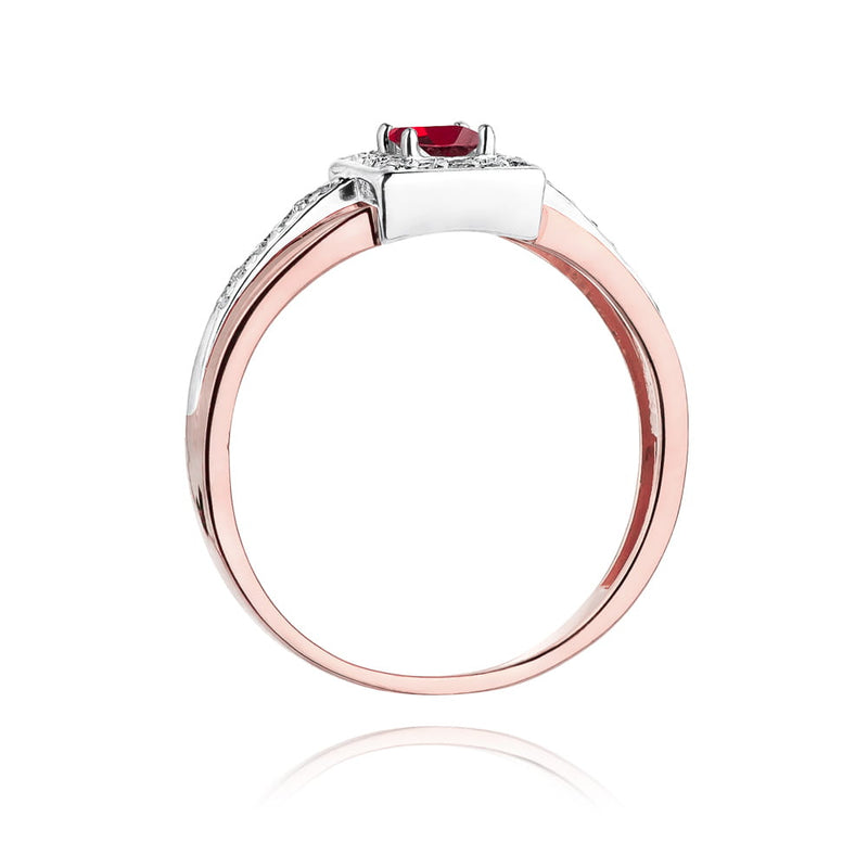 Inel Aur 14K cu Rubin 0.20 ct si Diamante Naturale 0.14 ct, imaginea 10 din 10