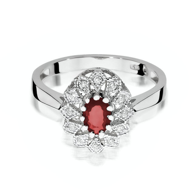 Inel Aur 14K cu Rubin 0.60 ct si Diamante Naturale 0.10 ct, imaginea 6 din 10