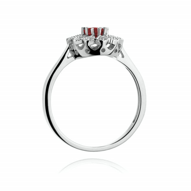 Inel Aur 14K cu Rubin 0.60 ct si Diamante Naturale 0.10 ct, imaginea 7 din 10