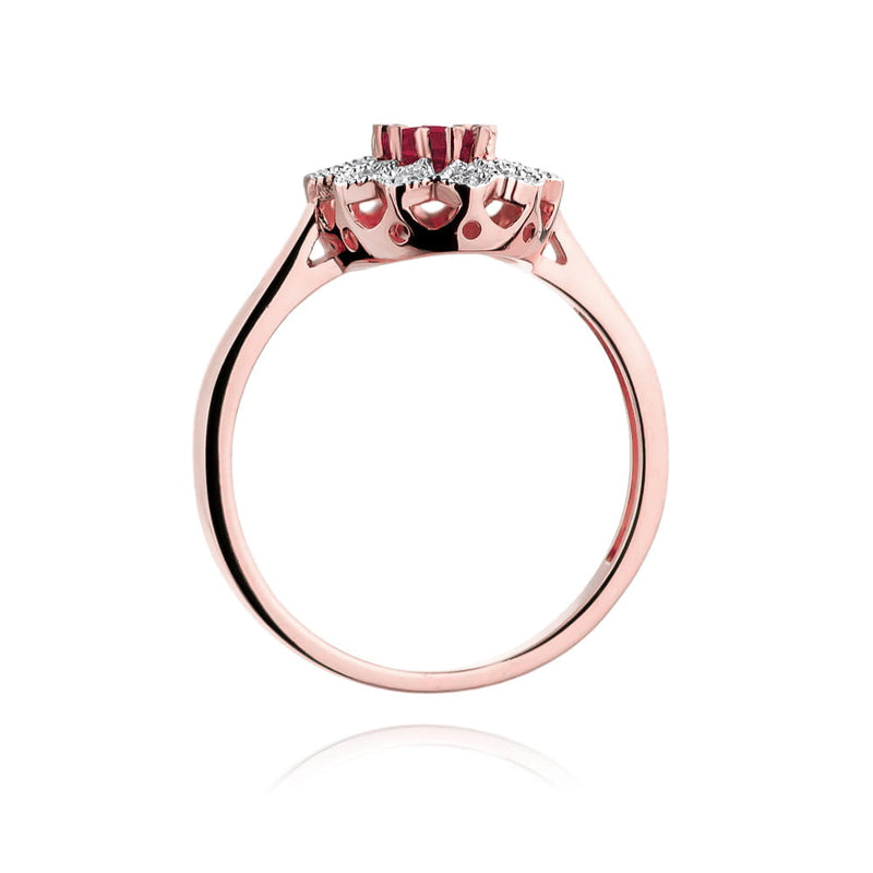 Inel Aur 14K cu Rubin 0.60 ct si Diamante Naturale 0.10 ct, imaginea 10 din 10