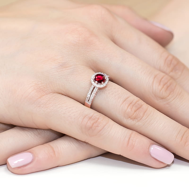 Inel Aur 14K cu Rubin 0.60 ct si Diamante Naturale 0.20 ct, imaginea 11 din 11