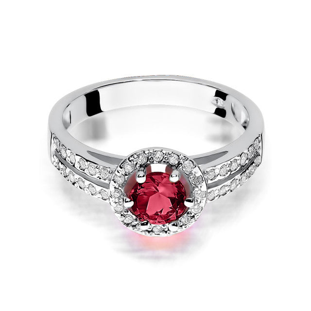 Inel Aur 14K cu Rubin 0.60 ct si Diamante Naturale 0.20 ct, imaginea 6 din 11