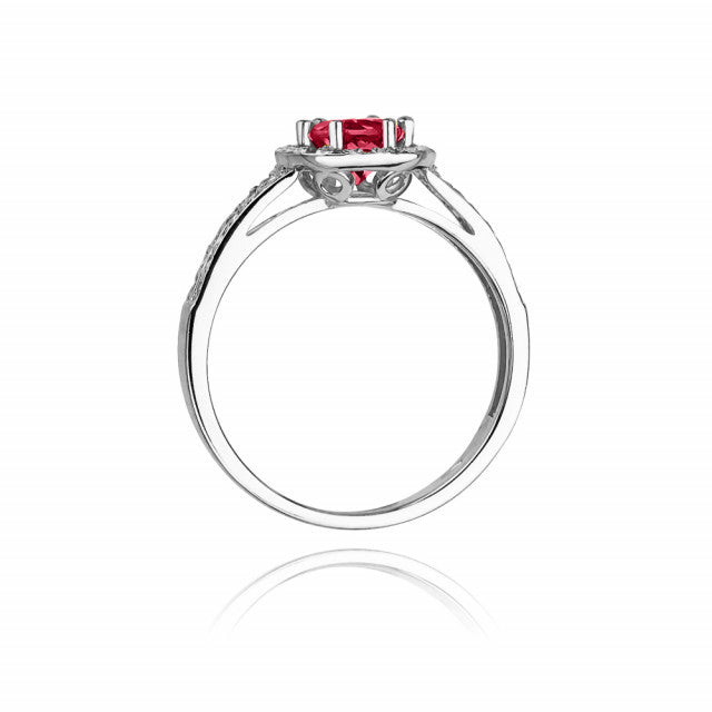 Inel Aur 14K cu Rubin 0.60 ct si Diamante Naturale 0.20 ct, imaginea 7 din 11