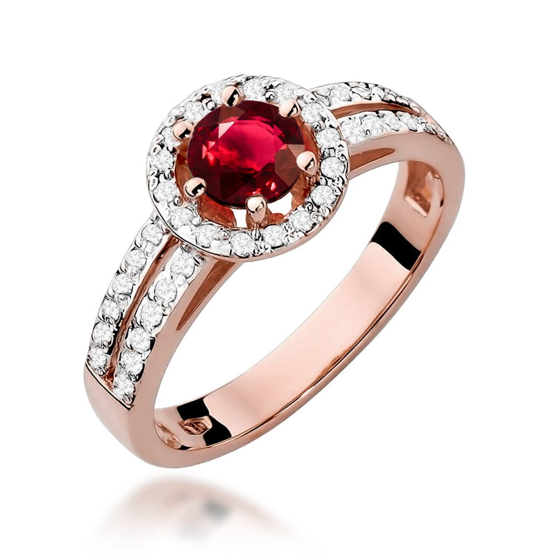 Inel Aur 14K cu Rubin 0.60 ct si Diamante Naturale 0.20 ct, imaginea 8 din 11