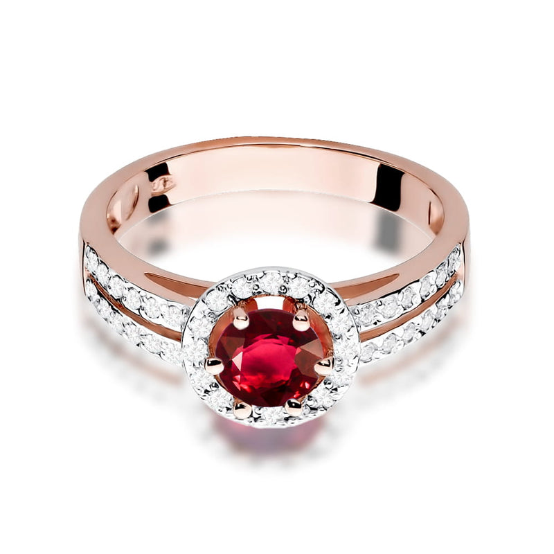 Inel Aur 14K cu Rubin 0.60 ct si Diamante Naturale 0.20 ct, imaginea 9 din 11