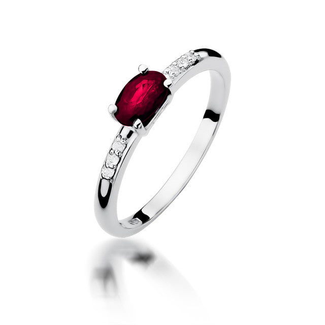 Inel Aur 14K cu Rubin 0.60 ct si Diamante Naturale 0.03 ct, imaginea 5 din 10