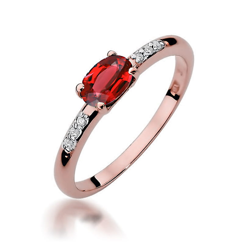 Inel Aur 14K cu Rubin 0.60 ct si Diamante Naturale 0.03 ct, imaginea 8 din 10
