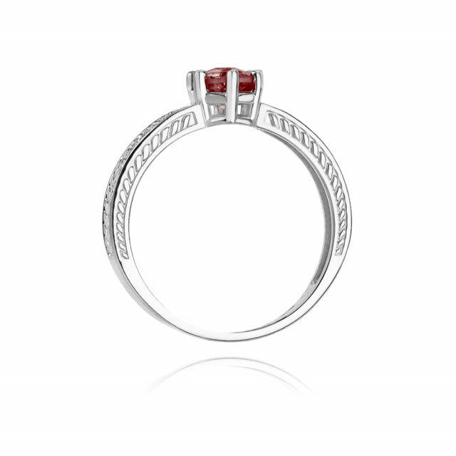 Inel Aur 14K cu Rubin 0.60 ct si Diamante Naturale 0.08 ct, imaginea 7 din 10