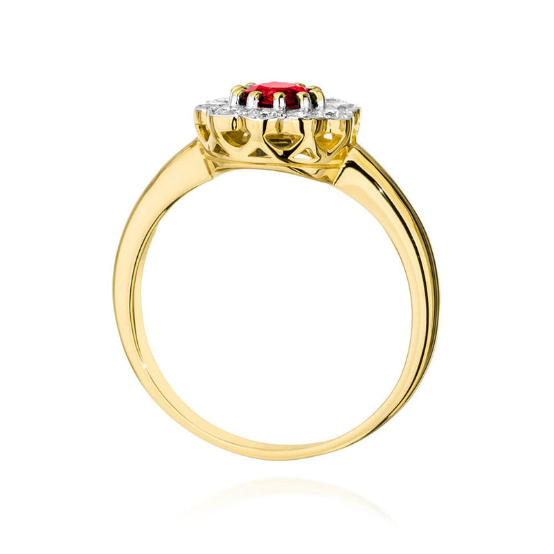 Inel Aur 14K cu Rubin 0.60 ct si Diamante Naturale 0.30 ct, imaginea 3 din 8
