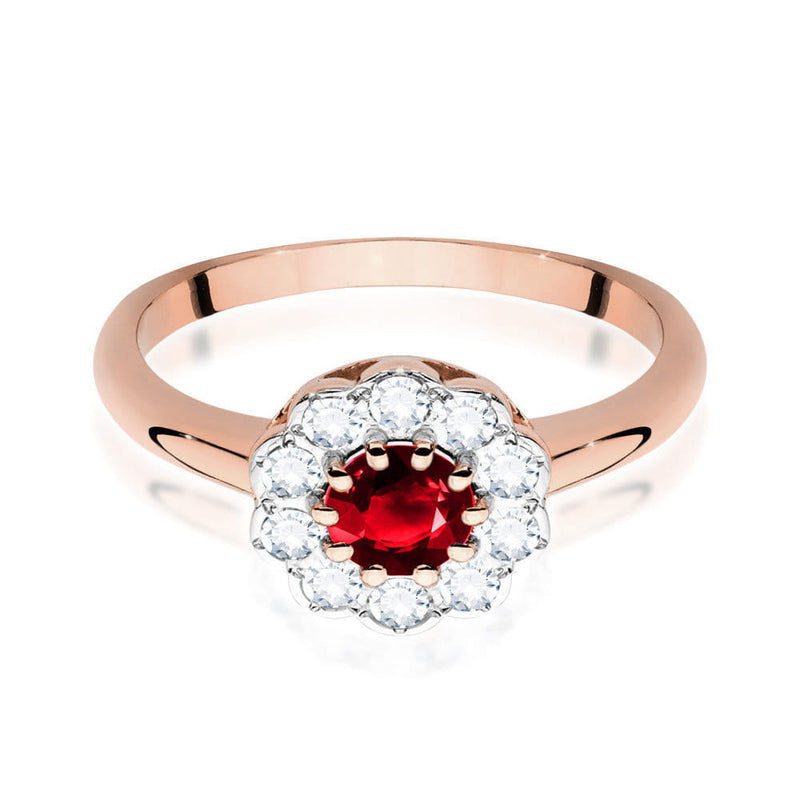 Inel Aur 14K cu Rubin 0.60 ct si Diamante Naturale 0.30 ct, imaginea 8 din 8