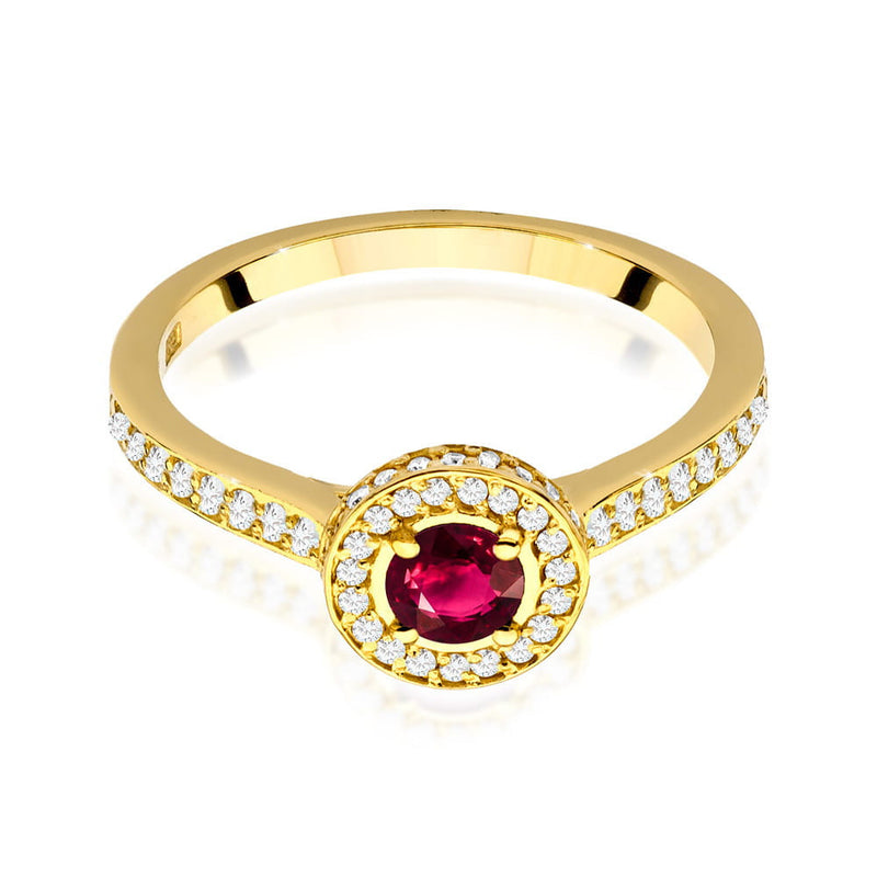 Inel Aur 14K cu Rubin 0.30 ct si Diamante Naturale 0.34 ct, imaginea 2 din 11