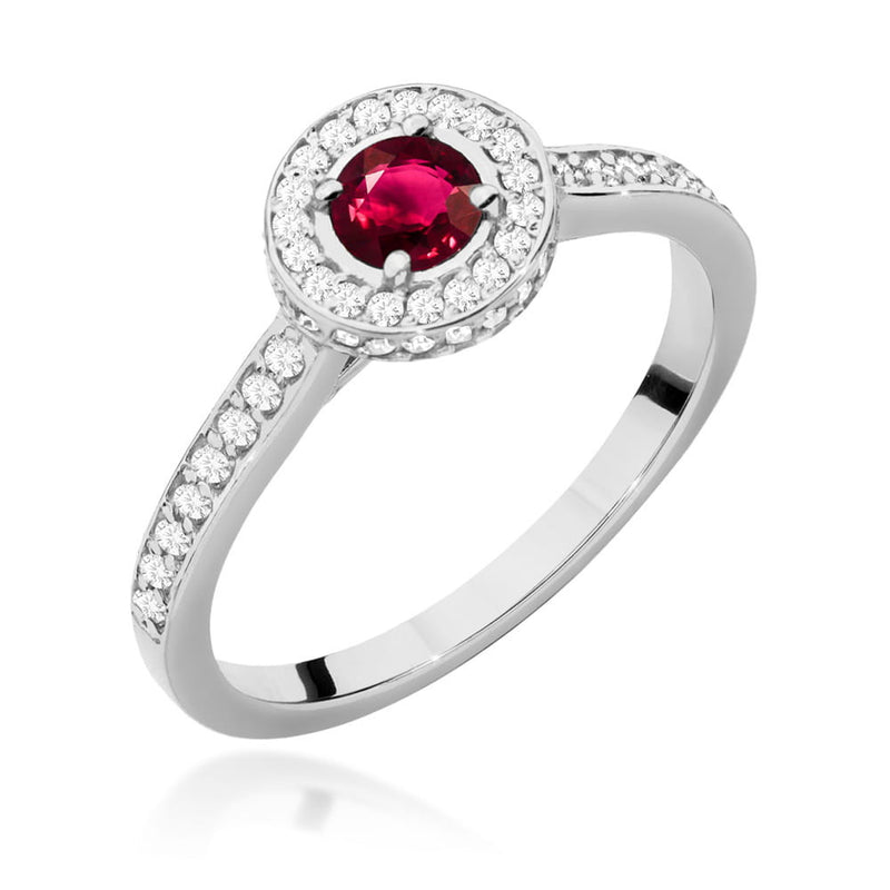 Inel Aur 14K cu Rubin 0.30 ct si Diamante Naturale 0.34 ct, imaginea 5 din 11