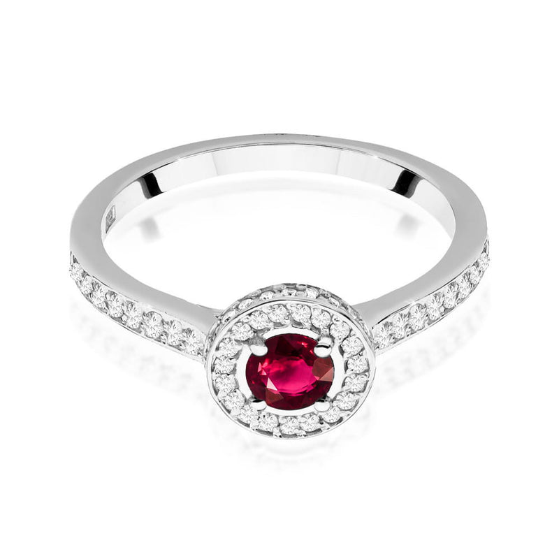 Inel Aur 14K cu Rubin 0.30 ct si Diamante Naturale 0.34 ct, imaginea 6 din 11