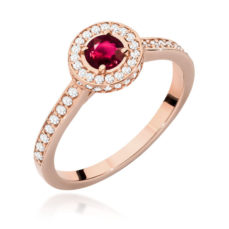 Inel Aur 14K cu Rubin 0.30 ct si Diamante Naturale 0.34 ct, imaginea 9 din 11