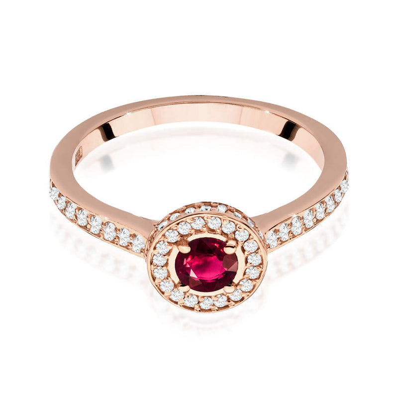 Inel Aur 14K cu Rubin 0.30 ct si Diamante Naturale 0.34 ct, imaginea 10 din 11