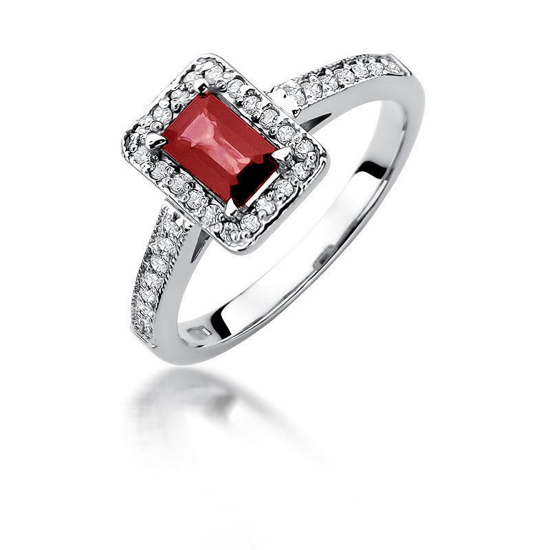 Inel Aur 14K cu Rubin 0.80 ct si Diamante Naturale 0.22 ct, imaginea 4 din 11