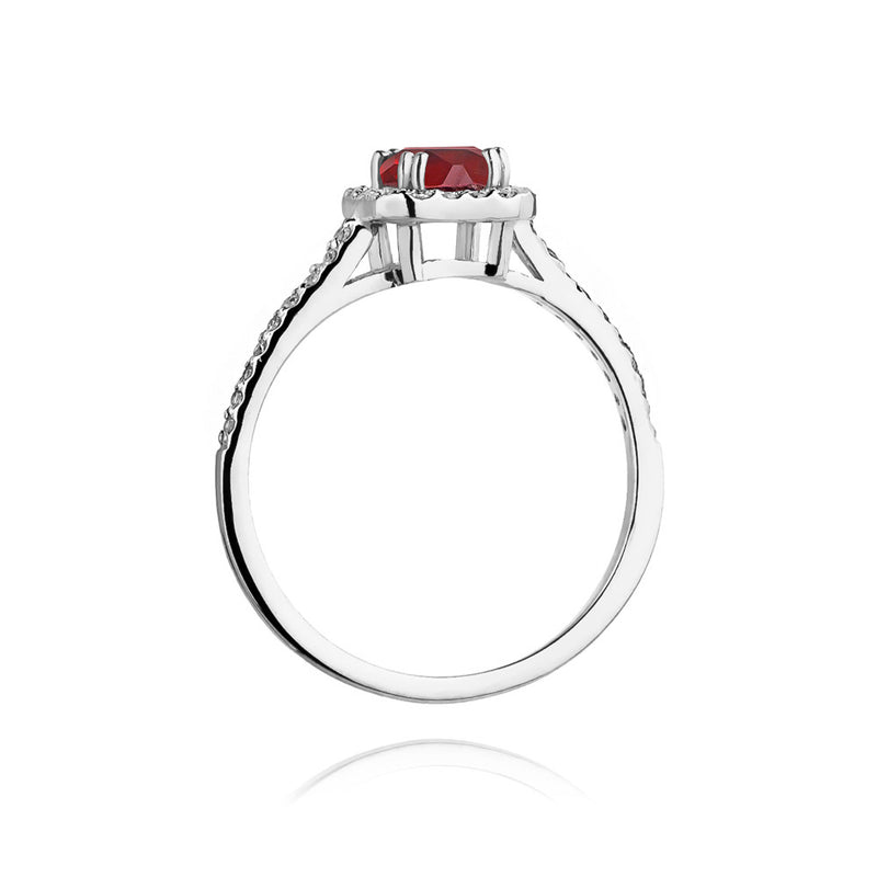 Inel Aur 14K cu Rubin 0.80 ct si Diamante Naturale 0.22 ct, imaginea 6 din 11