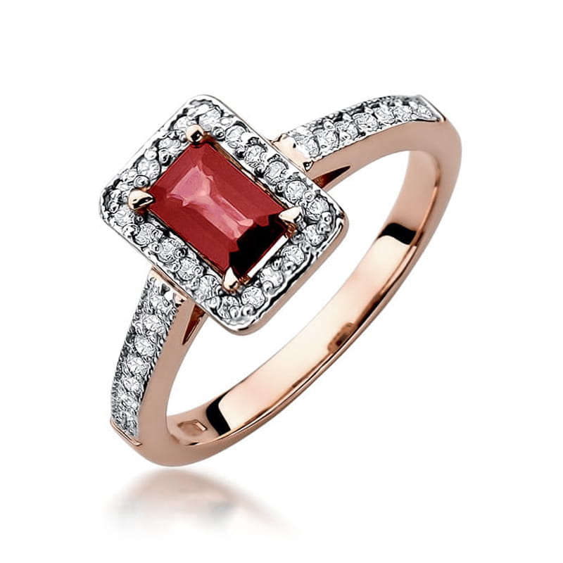 Inel Aur 14K cu Rubin 0.80 ct si Diamante Naturale 0.22 ct, imaginea 9 din 11