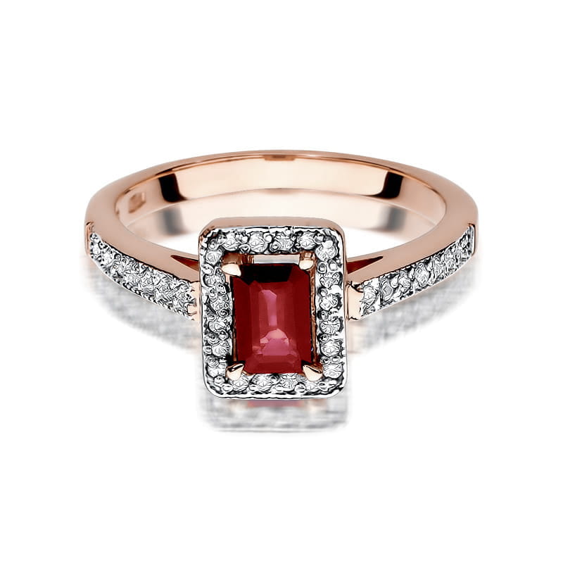 Inel Aur 14K cu Rubin 0.80 ct si Diamante Naturale 0.22 ct, imaginea 10 din 11