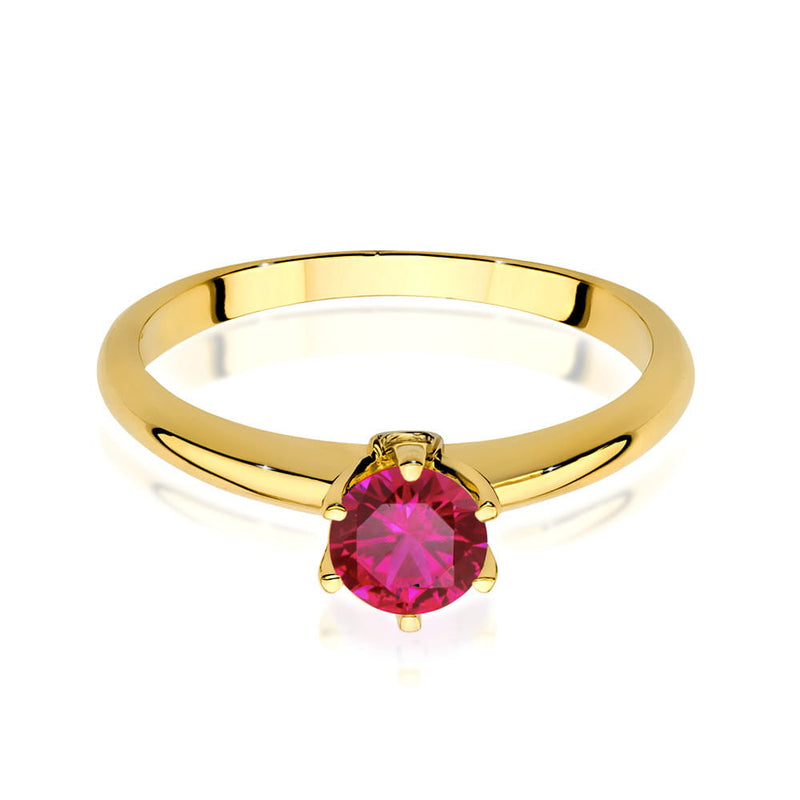 Inel Aur 14K cu Rubin 0.60 ct si Diamante Naturale 0.04 ct, imaginea 2 din 10