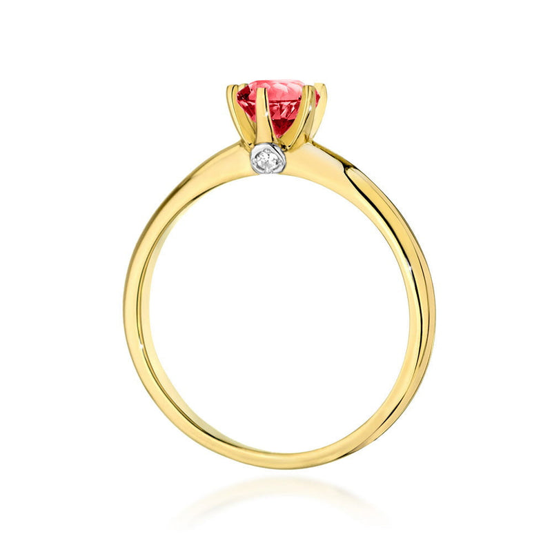 Inel Aur 14K cu Rubin 0.60 ct si Diamante Naturale 0.04 ct, imaginea 3 din 10