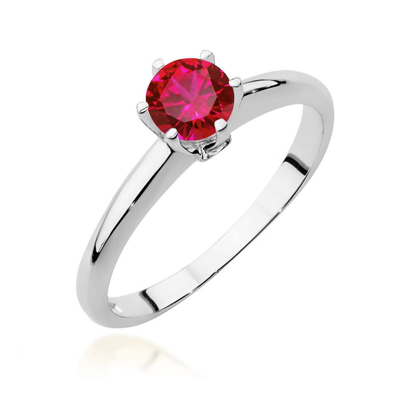 Inel Aur 14K cu Rubin 0.60 ct si Diamante Naturale 0.04 ct, imaginea 4 din 10