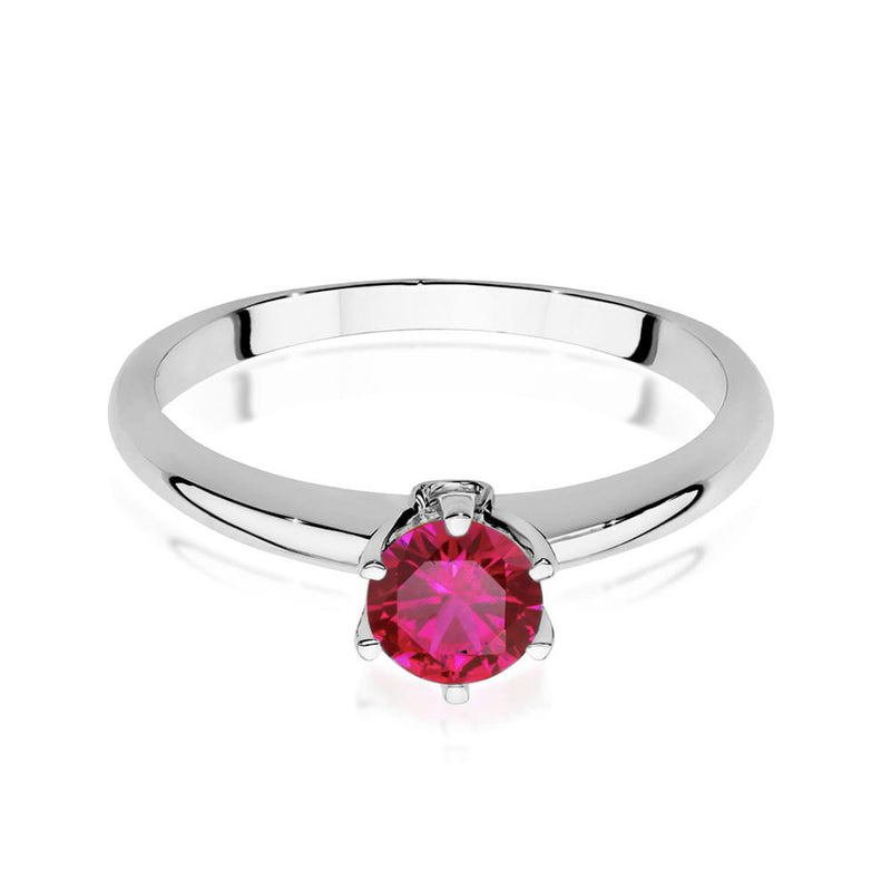 Inel Aur 14K cu Rubin 0.60 ct si Diamante Naturale 0.04 ct, imaginea 5 din 10