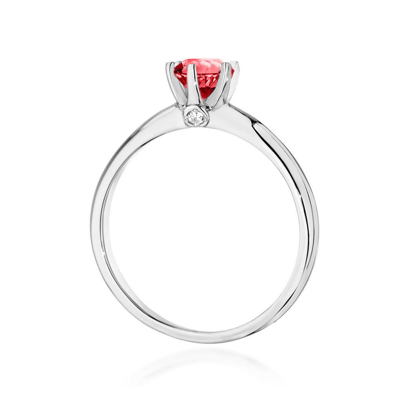 Inel Aur 14K cu Rubin 0.60 ct si Diamante Naturale 0.04 ct, imaginea 6 din 10