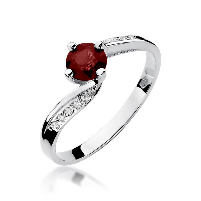 Inel Aur 14K cu Rubin 0.60 ct si Diamante Naturale 0.05 ct, imaginea 5 din 10