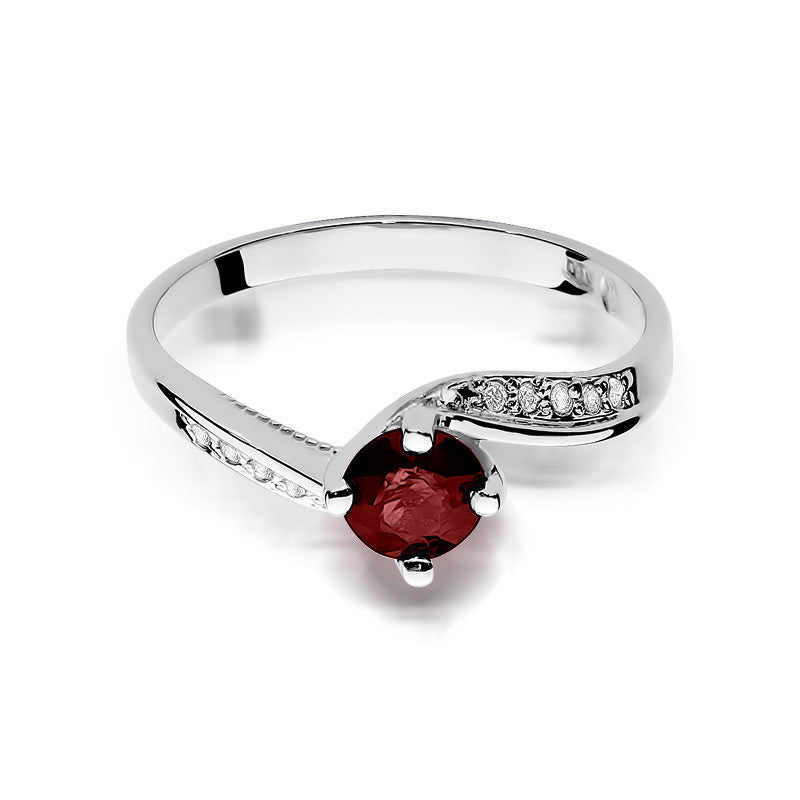 Inel Aur 14K cu Rubin 0.60 ct si Diamante Naturale 0.05 ct, imaginea 6 din 10