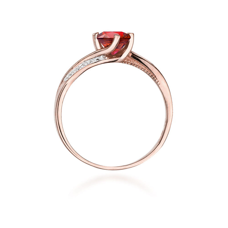 Inel Aur 14K cu Rubin 0.60 ct si Diamante Naturale 0.05 ct, imaginea 9 din 10