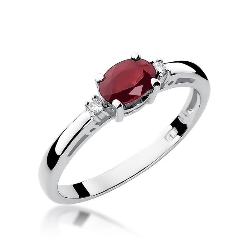 Inel Aur 14K cu Rubin 0.60 ct si Diamante Naturale 0.03 ct, imaginea 5 din 11