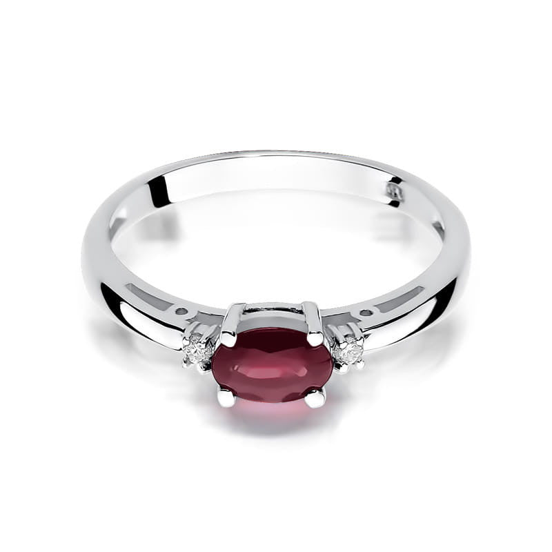 Inel Aur 14K cu Rubin 0.60 ct si Diamante Naturale 0.03 ct, imaginea 6 din 11
