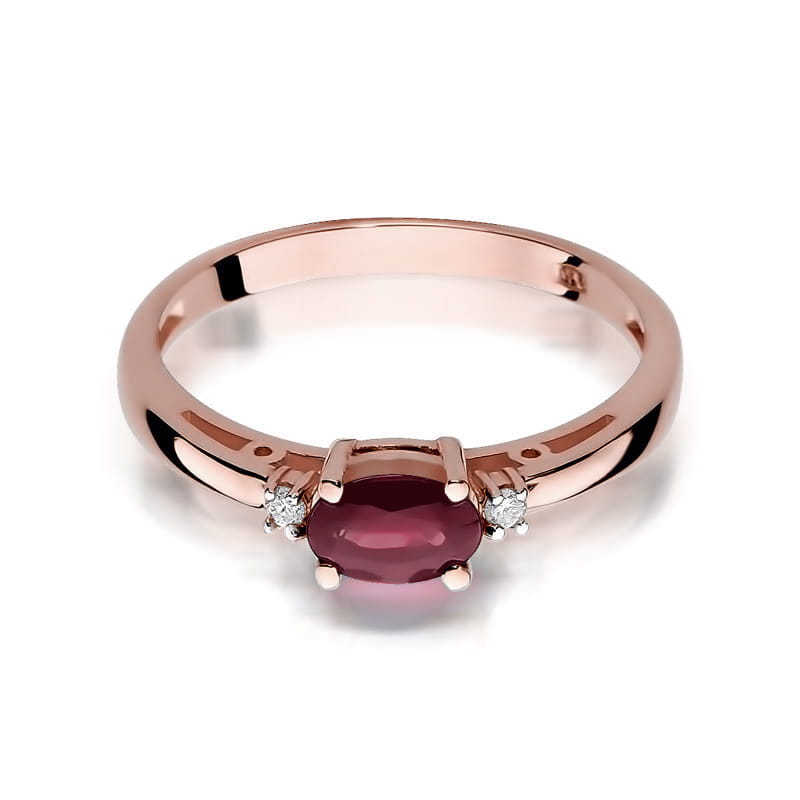 Inel Aur 14K cu Rubin 0.60 ct si Diamante Naturale 0.03 ct, imaginea 9 din 11