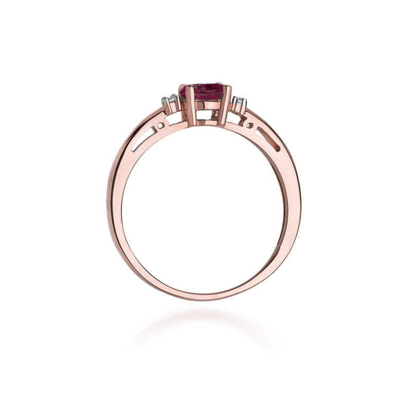 Inel Aur 14K cu Rubin 0.60 ct si Diamante Naturale 0.03 ct, imaginea 10 din 11