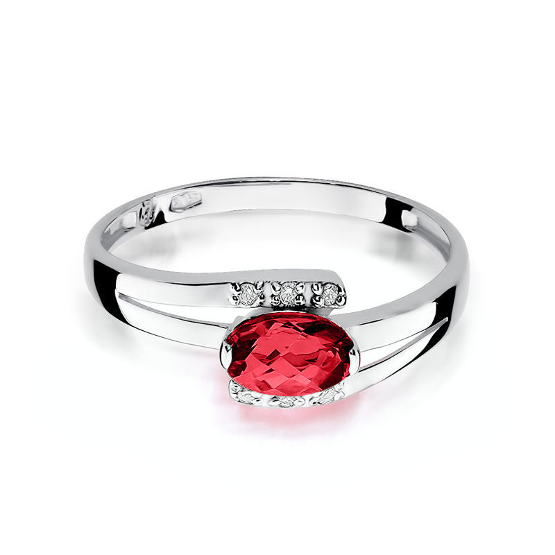 Inel Aur 14K cu Rubin 0.60 ct si Diamante Naturale 0.05 ct, imaginea 5 din 10