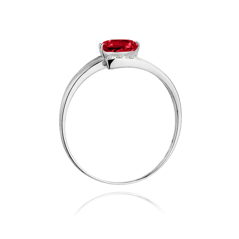 Inel Aur 14K cu Rubin 0.60 ct si Diamante Naturale 0.05 ct, imaginea 6 din 10
