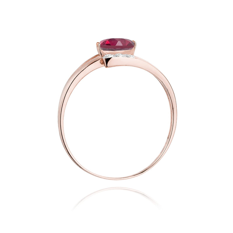 Inel Aur 14K cu Rubin 0.60 ct si Diamante Naturale 0.05 ct, imaginea 10 din 10