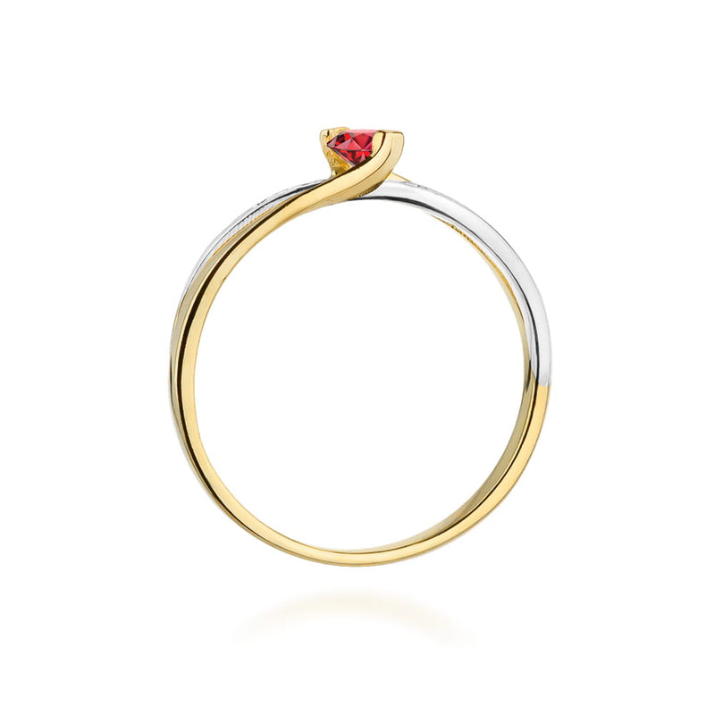 Inel Aur 14K cu Rubin 0.15 ct si Diamante Naturale 0.03 ct, imaginea 3 din 8