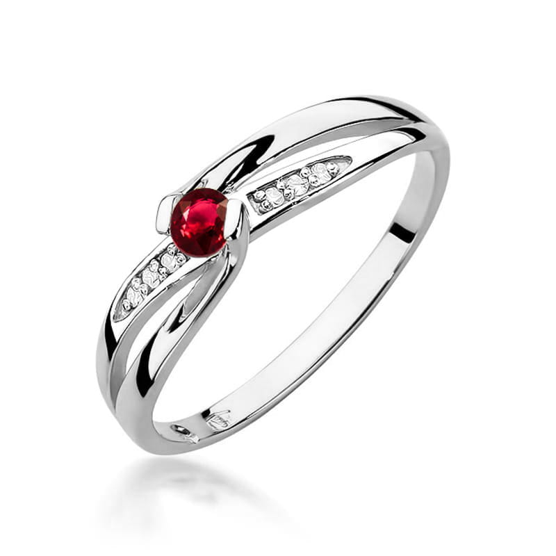 Inel Aur 14K cu Rubin 0.15 ct si Diamante Naturale 0.03 ct, imaginea 5 din 8