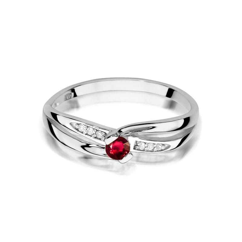 Inel Aur 14K cu Rubin 0.15 ct si Diamante Naturale 0.03 ct, imaginea 6 din 8
