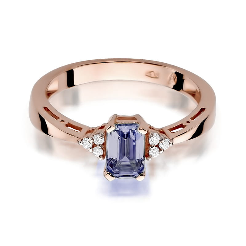 Inel Aur 14K cu Ametist 0.50 ct si Diamante Naturale 0.03 ct, imaginea 9 din 11