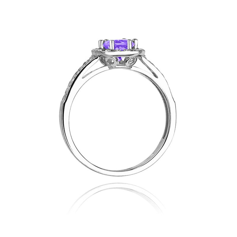 Inel Aur 14K cu Ametist 0.50 ct si Diamante Naturale 0.20 ct, imaginea 6 din 11
