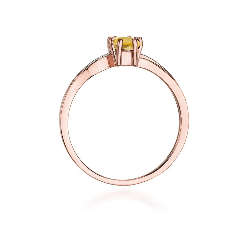 Inel Aur 14K cu Citrin 0.60 ct si Diamante Naturale 0.03 ct, imaginea 10 din 11