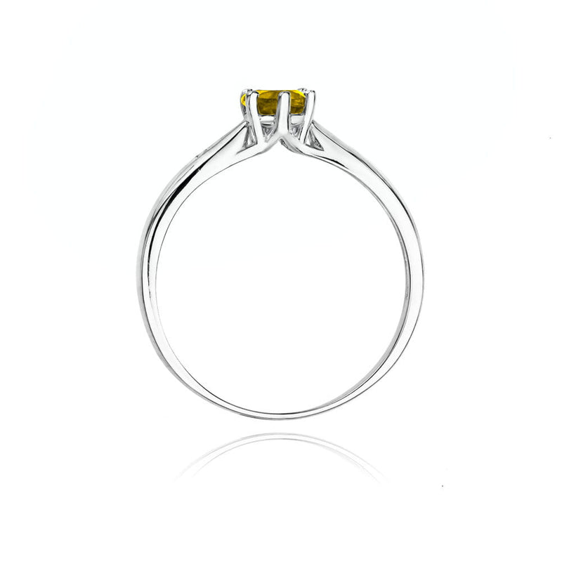 Inel Aur 14K cu Citrin 0.50 ct si Diamante Naturale 0.01 ct, imaginea 6 din 11